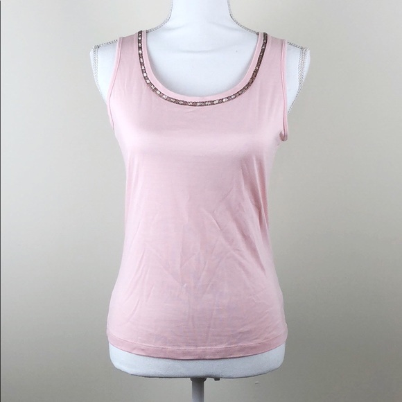 Talbots Petite Tank Top with Beaded Collar Detail - Picture 1 of 7